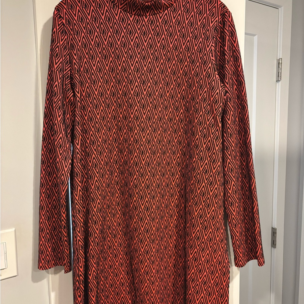 Zara pink/orange and Black Long Sleeve tunic